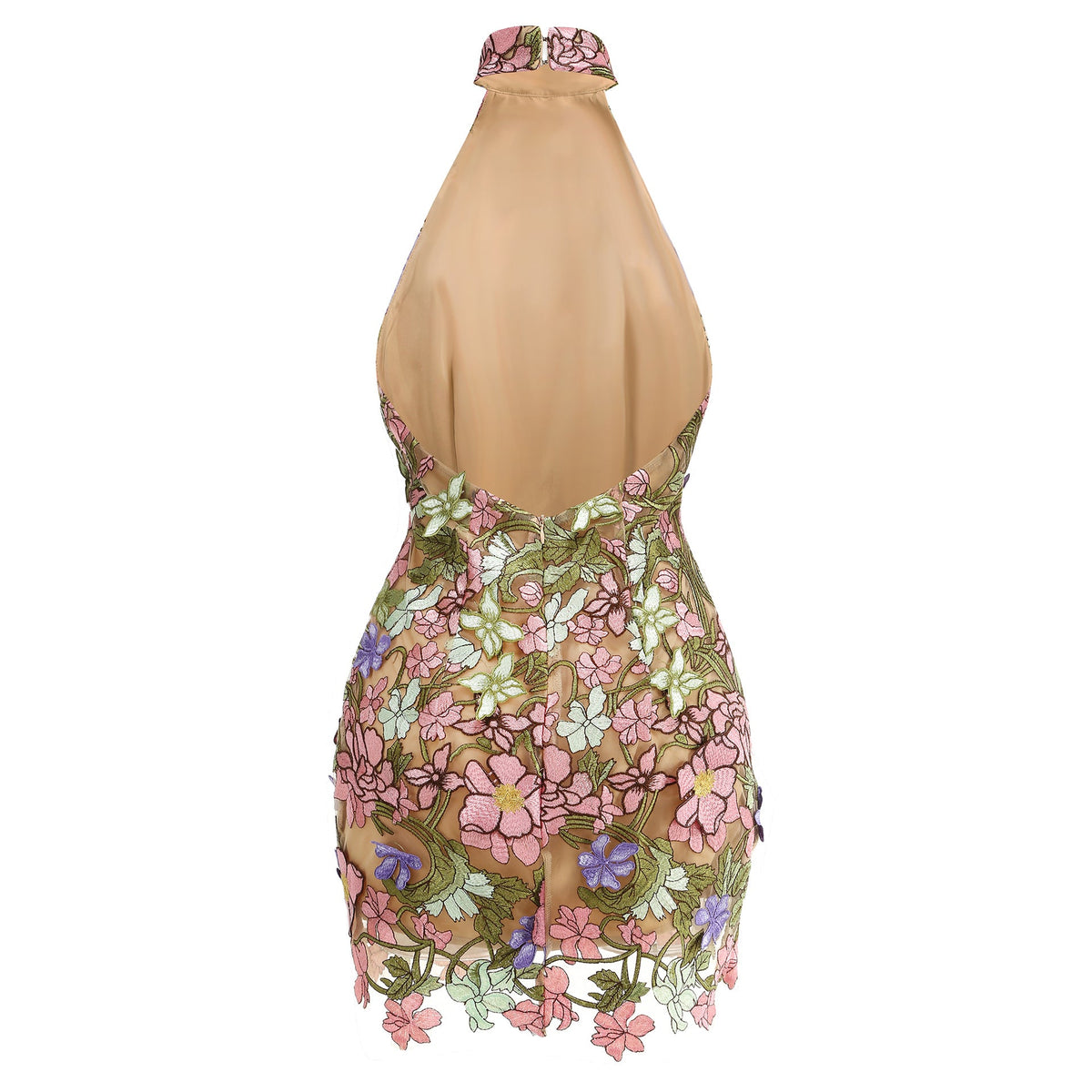 ursula floral print Halter Neck Mini Dress