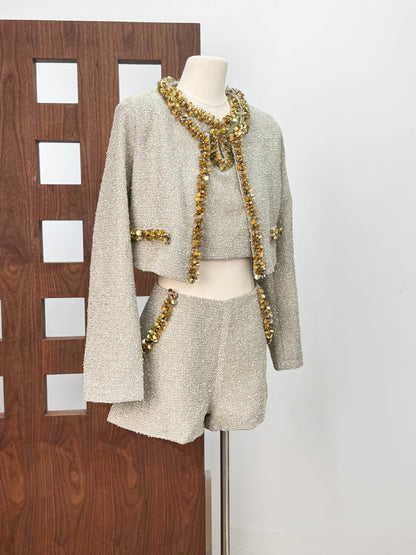 evangeline Sequin Jacket in apricot