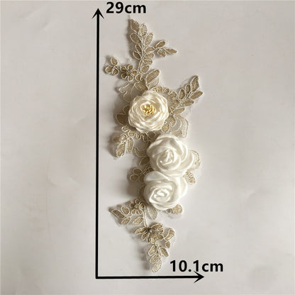 Three-dimensional decoration, polyester cutout, lace, flower embroidery, collar flower, DIY sewing, mesh, lace, collar, garment accessories