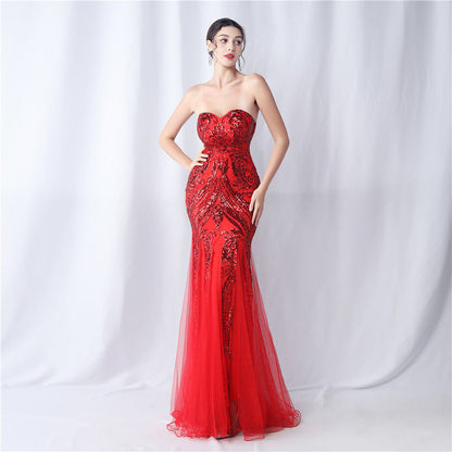 sparkle strapless tulle maxi dress