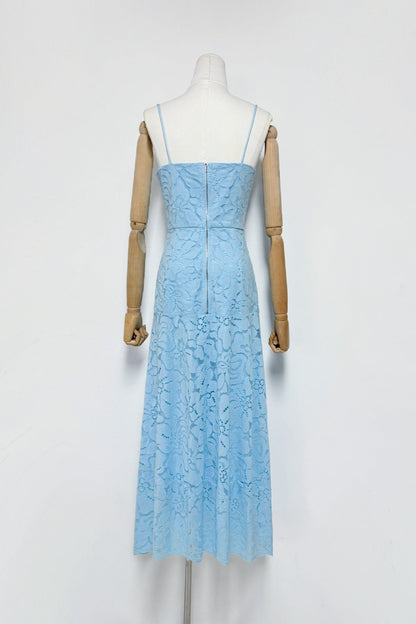 samantha Hollow Out Sleeveless maxi Dress in blue