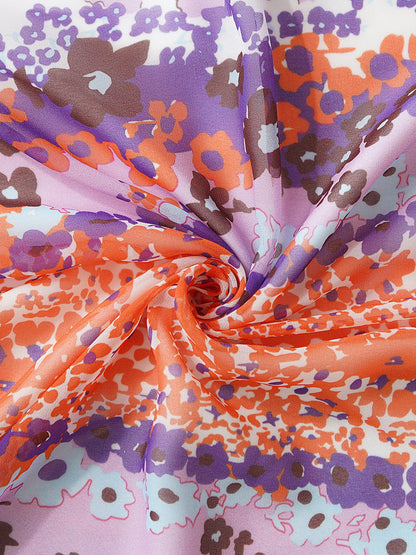 floral fungus edge collar maxi dress