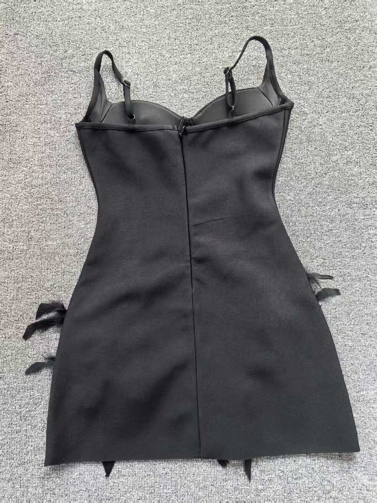 black heavy stretch knit bodycon dress