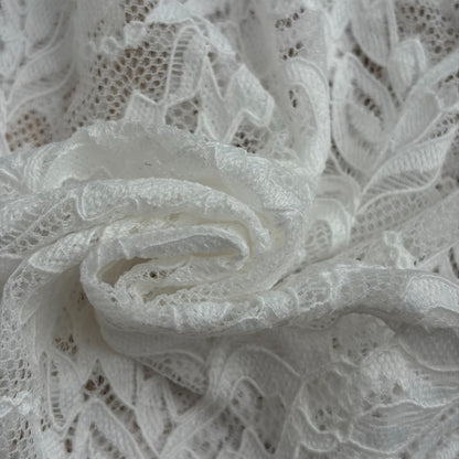 White Sheer Floral Lace Two-Piece Set - Halter Top & Flared Pants