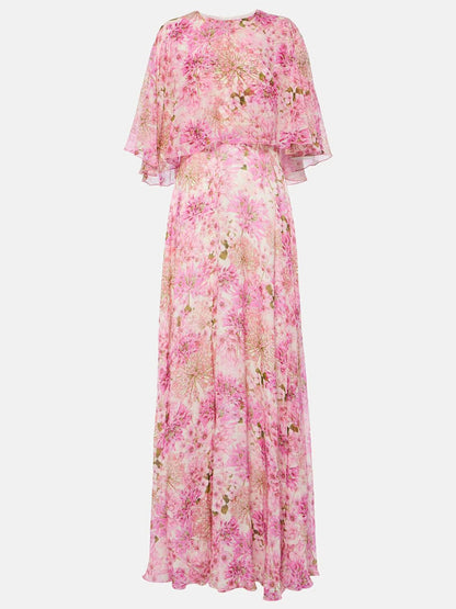 pink floral  maxi dress