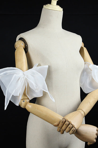 Organza Giant Bow Detachable Short Arm Cuffs