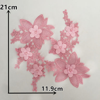 Computerized embroidery lace collar pair flower handmade DIY imitation pearl lace clothing accessories appliqué spot wholesale