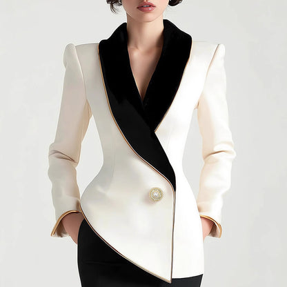 Irregular long sleeves slim suit jacket