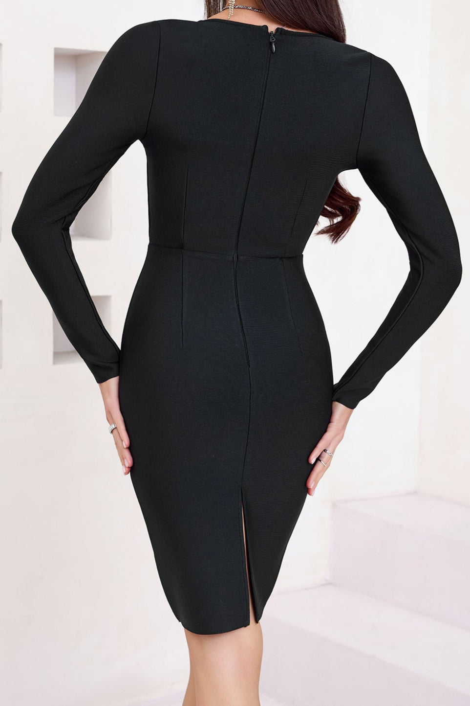 alexandra bodycon bandage mini dress in black