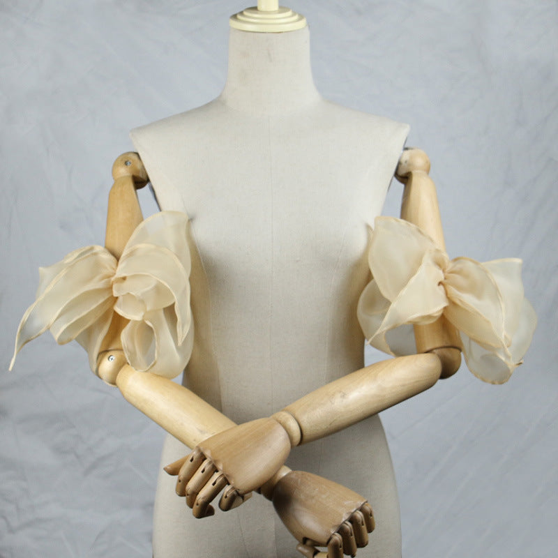 Organza Giant Bow Detachable Short Arm Cuffs