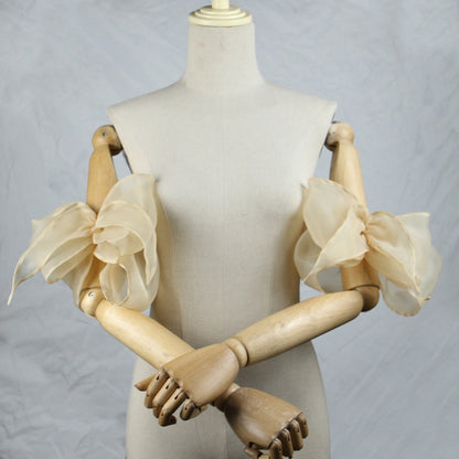 Organza Giant Bow Detachable Short Arm Cuffs