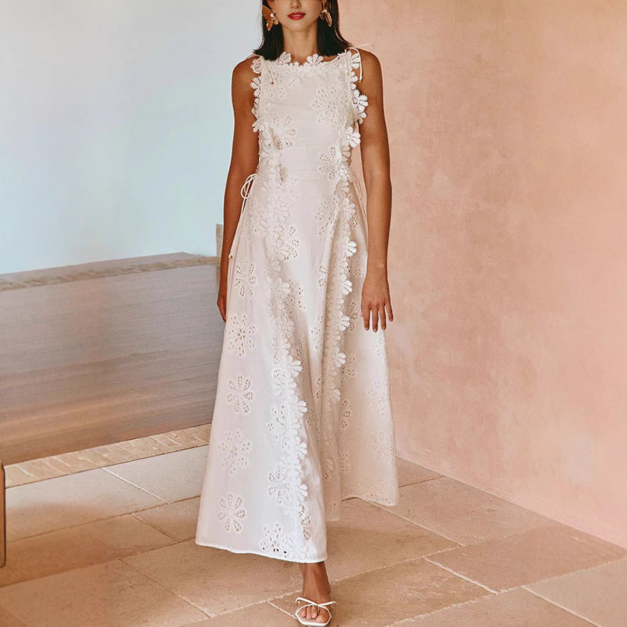 kimberley Spaghetti Embroidered Maxi Dress