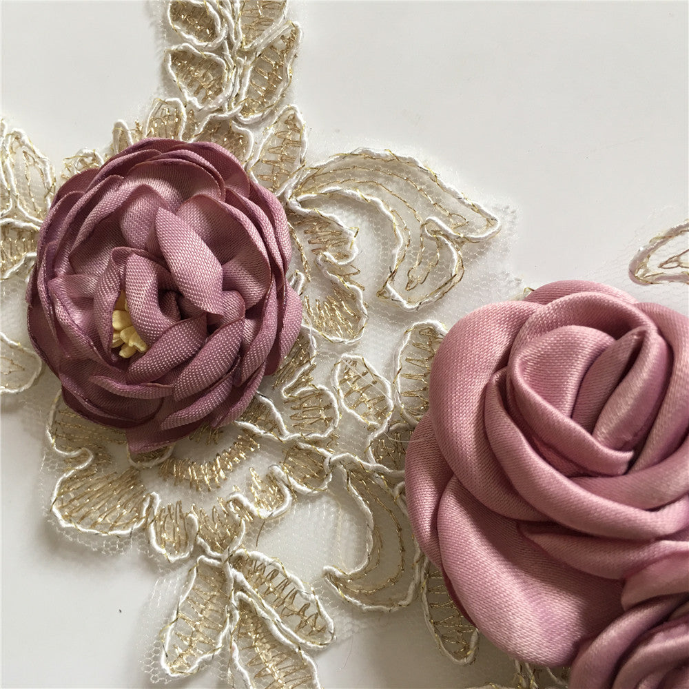 Three-dimensional decoration, polyester cutout, lace, flower embroidery, collar flower, DIY sewing, mesh, lace, collar, garment accessories