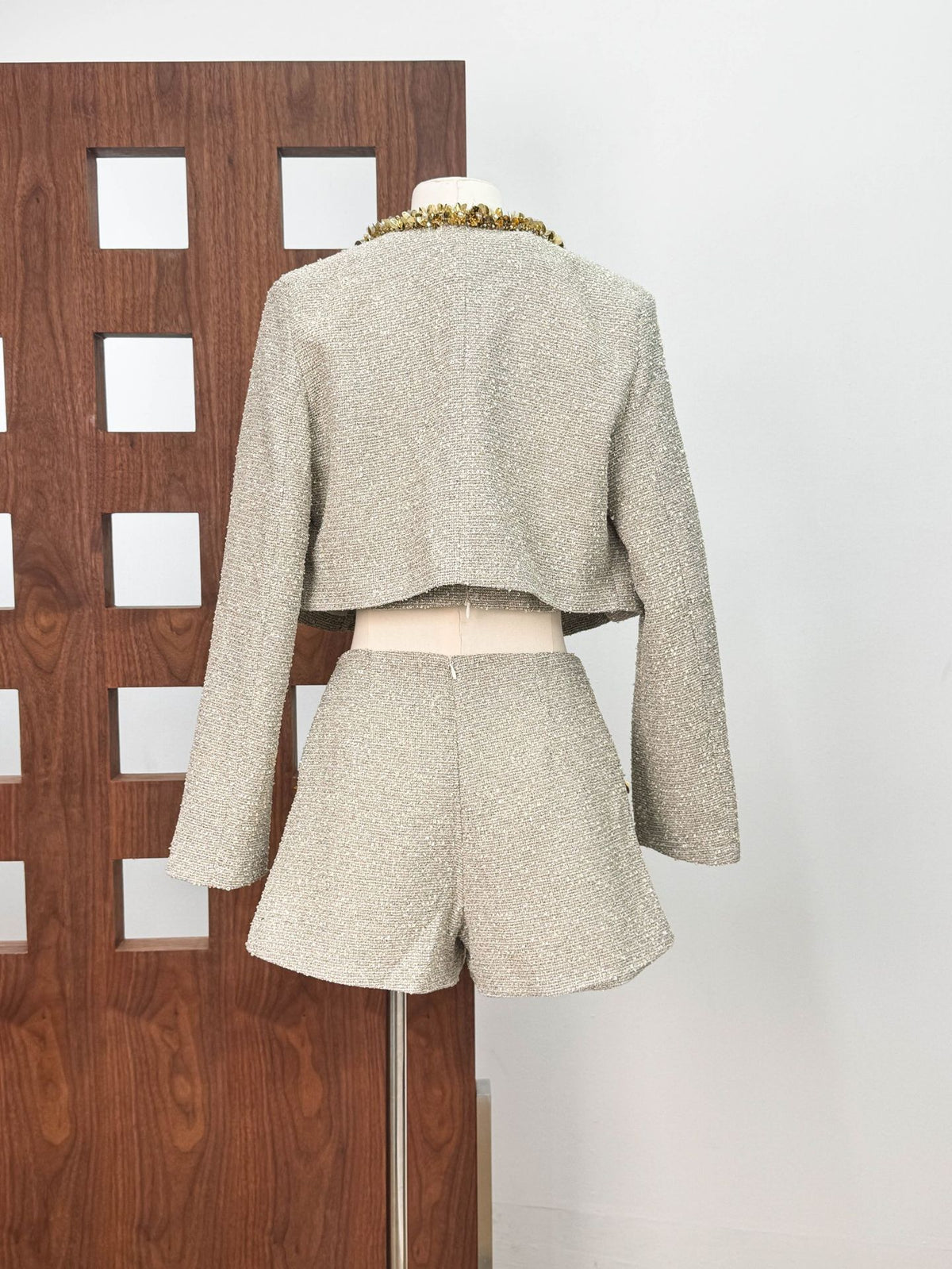 evangeline Sequin Jacket in apricot