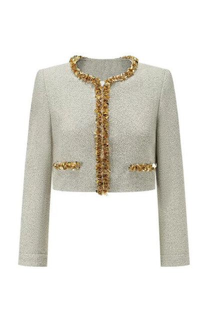 evangeline Sequin Jacket in apricot