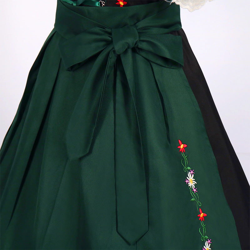 Black Woven cotton-synthetic blend Fit-and-flare Dirndl dress set