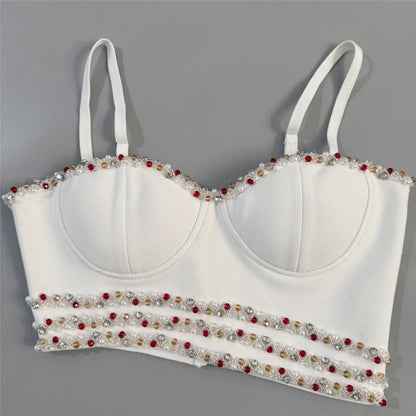 White Beaded Two-Piece Bodycon Set