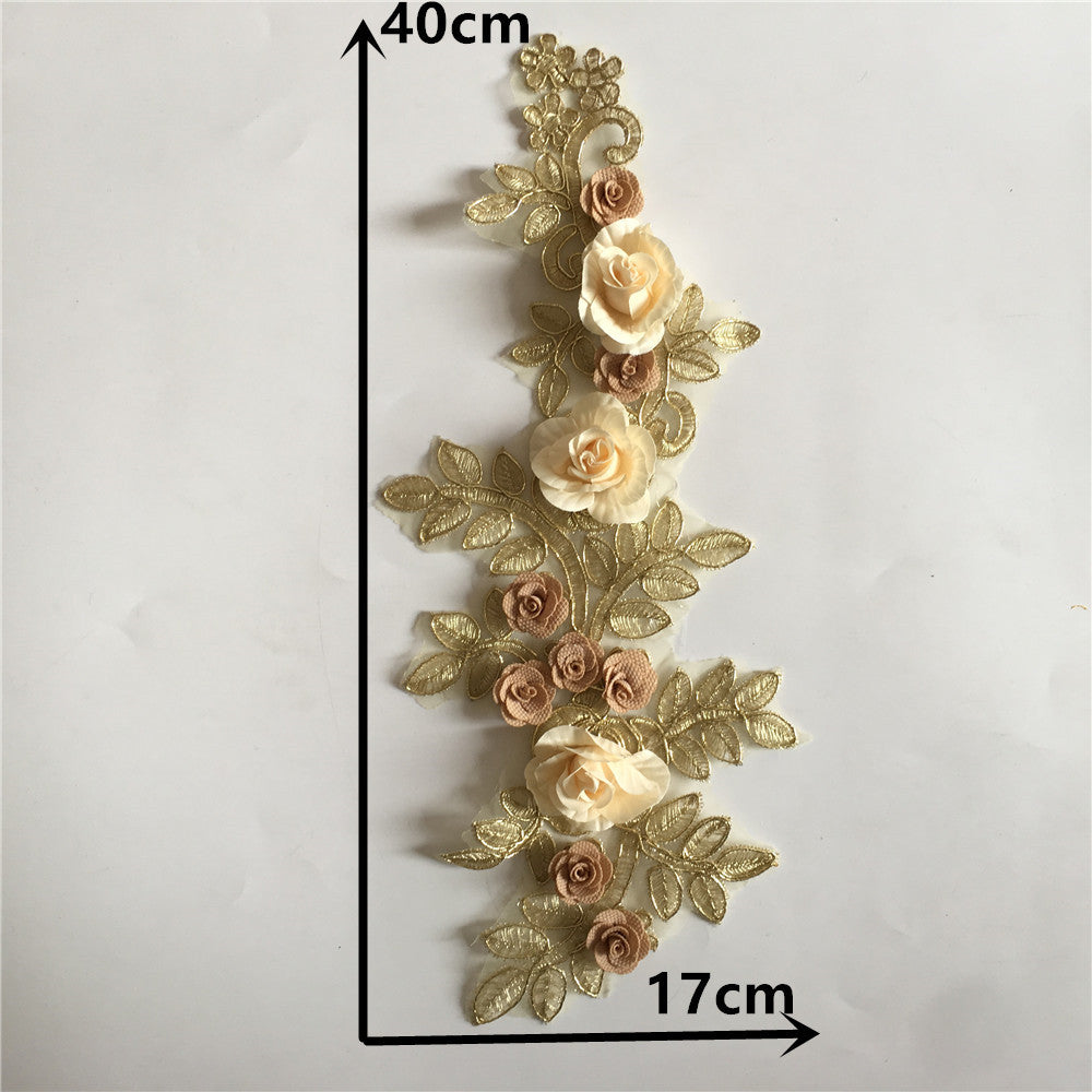 Three-dimensional embroidered polyester collar floral decoration, hollow lace floral DIY sewing lace collar clothing accessories
