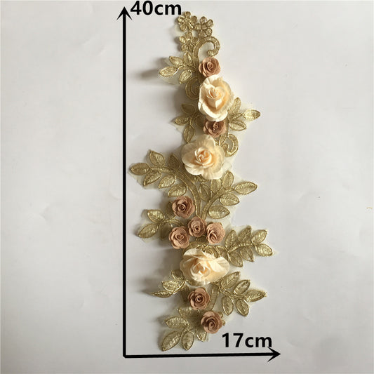 Three-dimensional embroidered polyester collar floral decoration, hollow lace floral DIY sewing lace collar clothing accessories