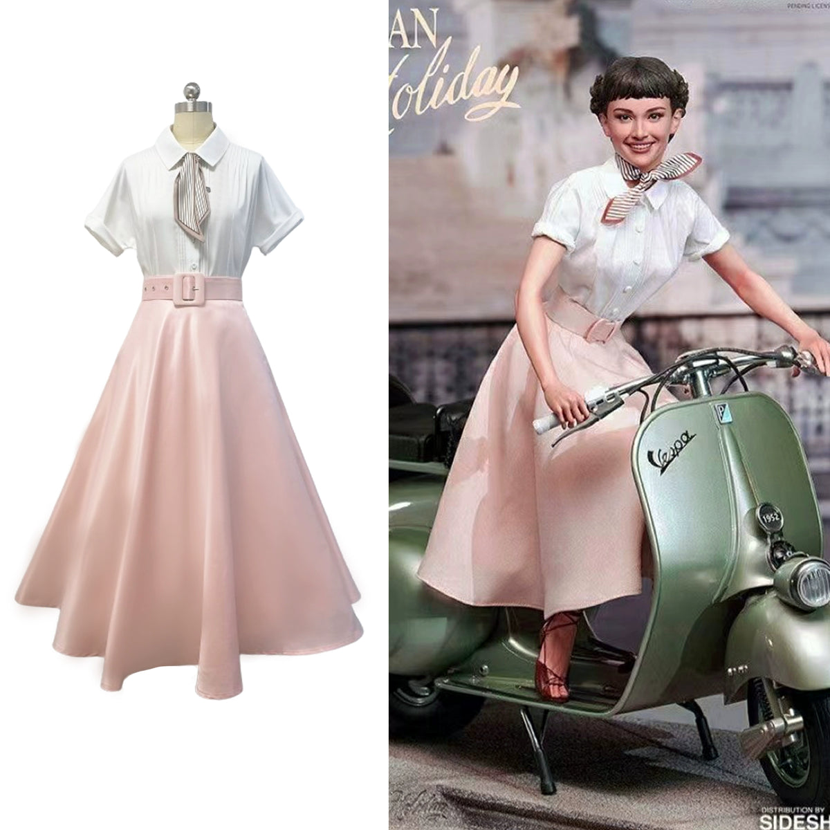 Roman Holiday Princess Anne Audrey Hepburn vintage pink tutu romantic set