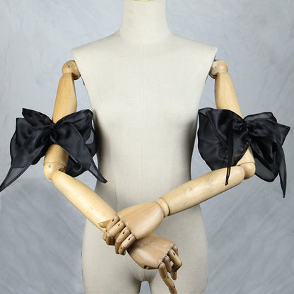 Organza Giant Bow Detachable Short Arm Cuffs