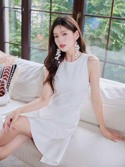 Frederica  Designer-Style Irregular, Waist-Cinching, Pleated Cocktail mini Dress