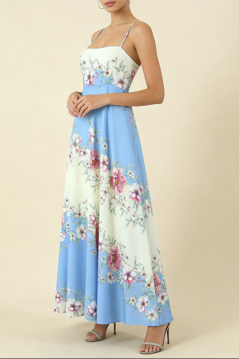 agatha floral print strap midi dress