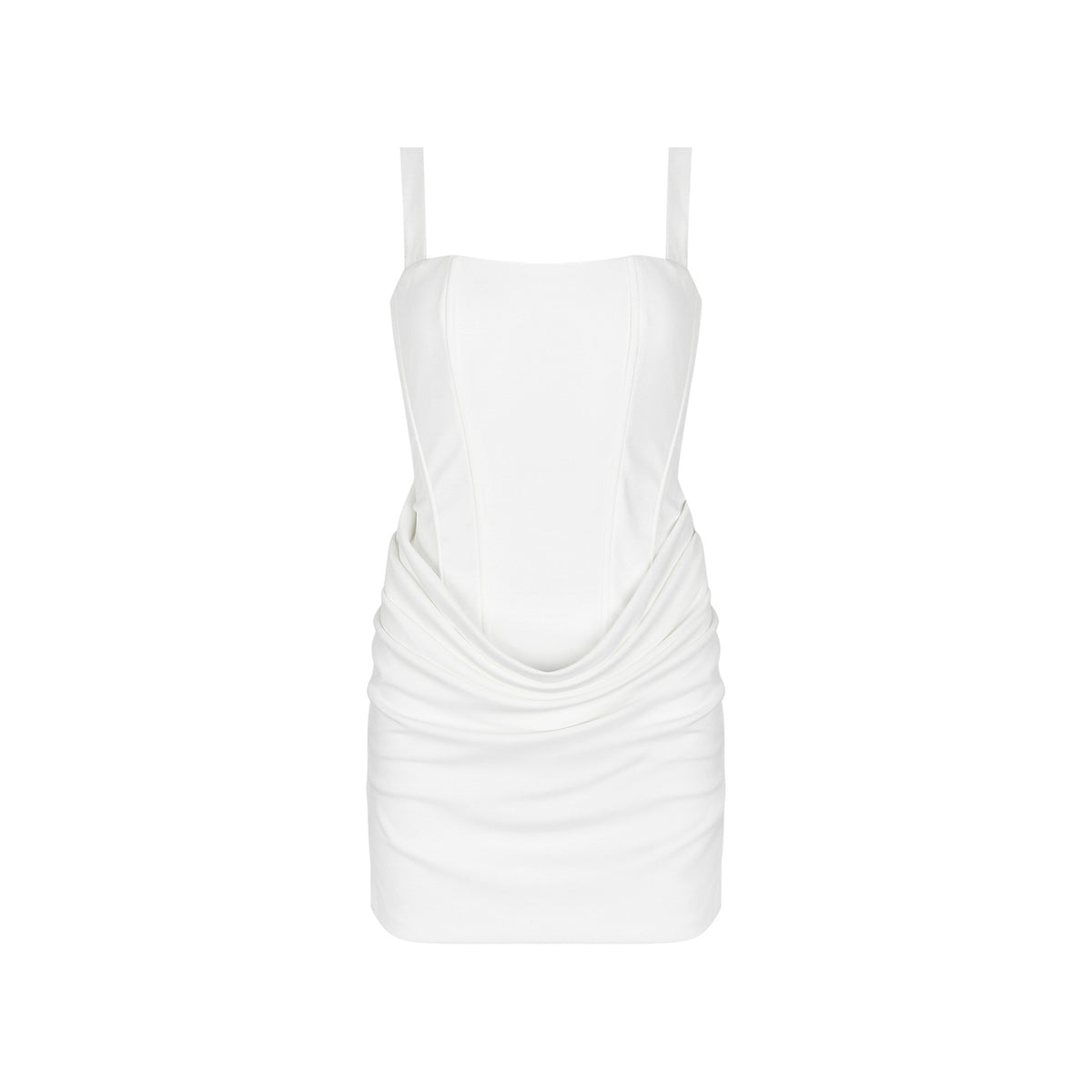 Square Neck Ruched Bodycon Mini Dress