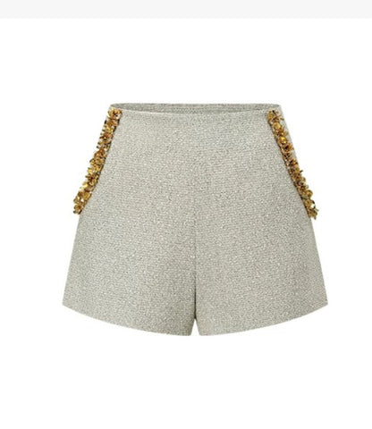 evangeline Sequin Top in apricot