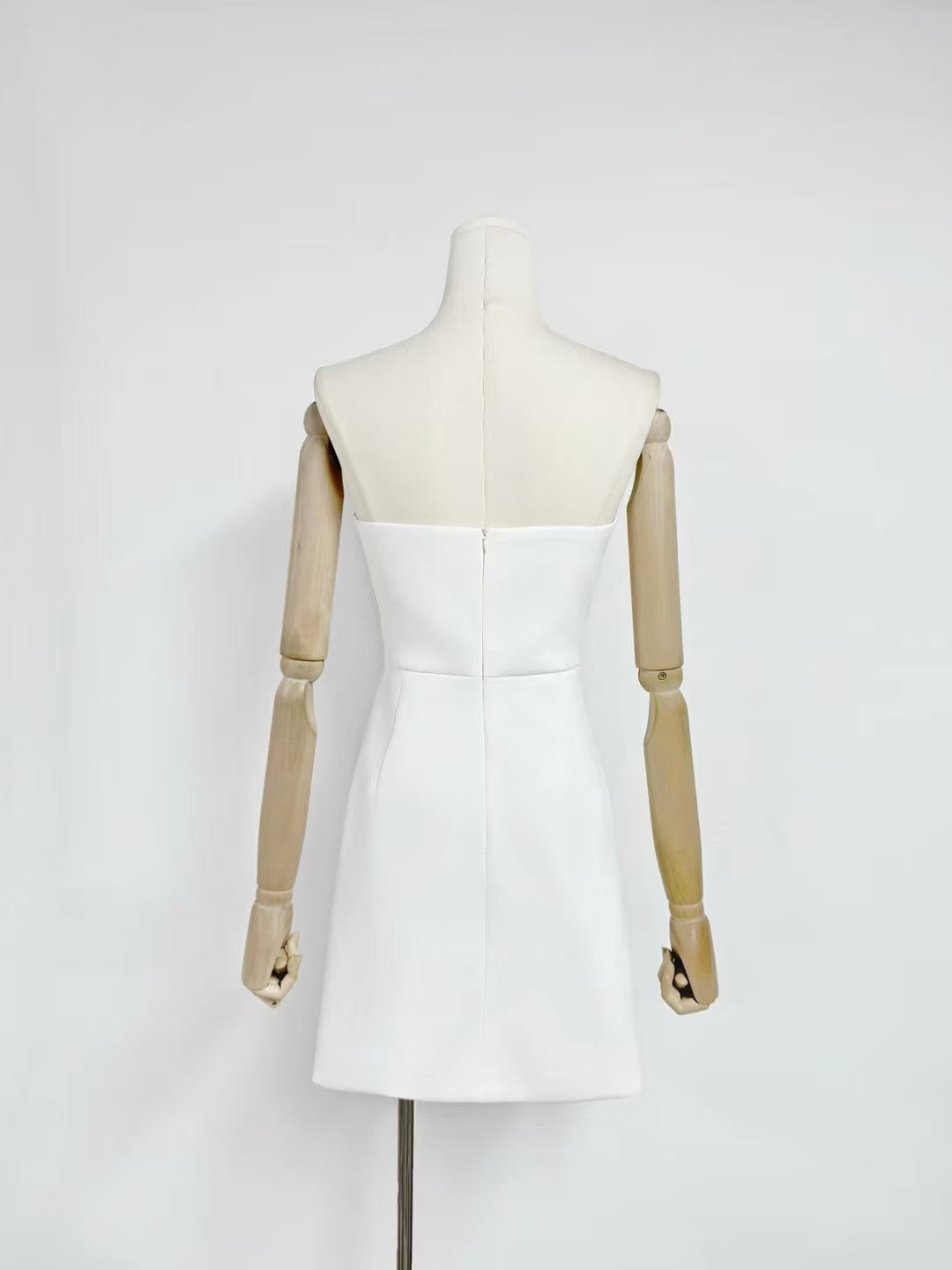Rosario Appliqué Floral Bustier Mini Dress in white