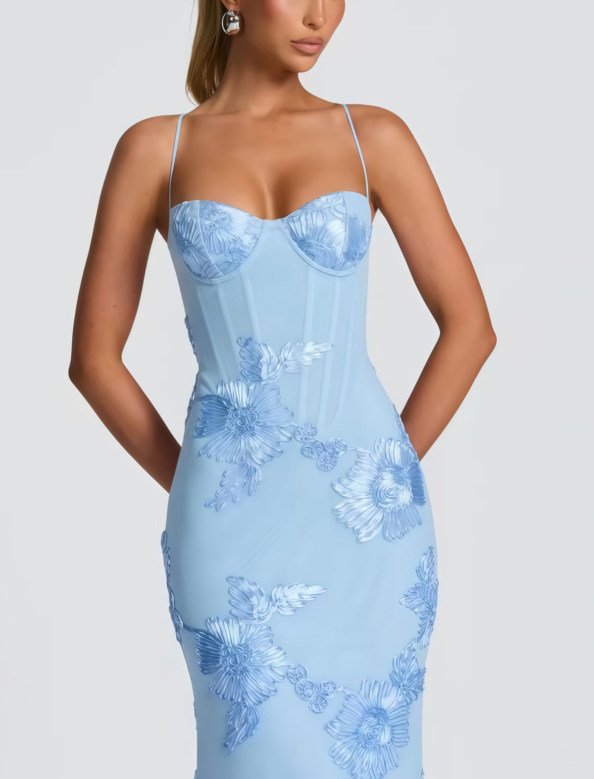 Nefertiti Maxi Dress-Light blue
