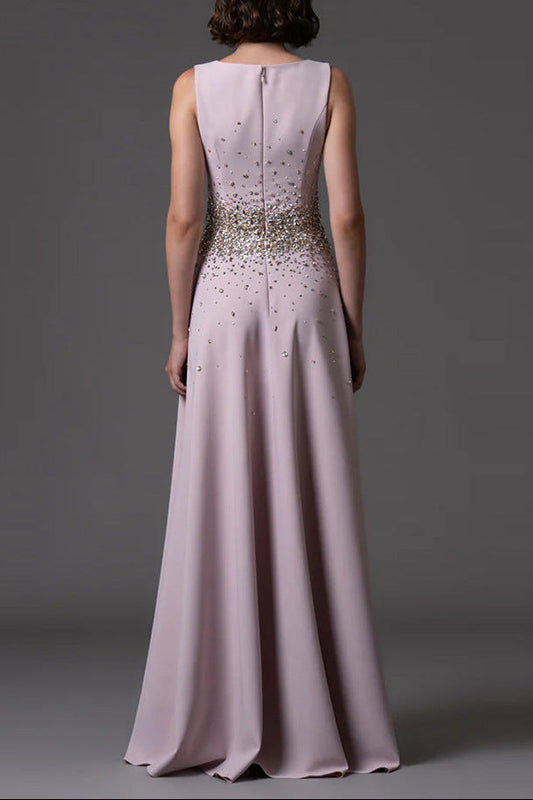 pandora Beaded rhinestone sleeveless maxi dress - pink