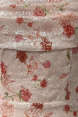 Blush Pink Floral Sequin Mermaid Gown with Lace-Up Back