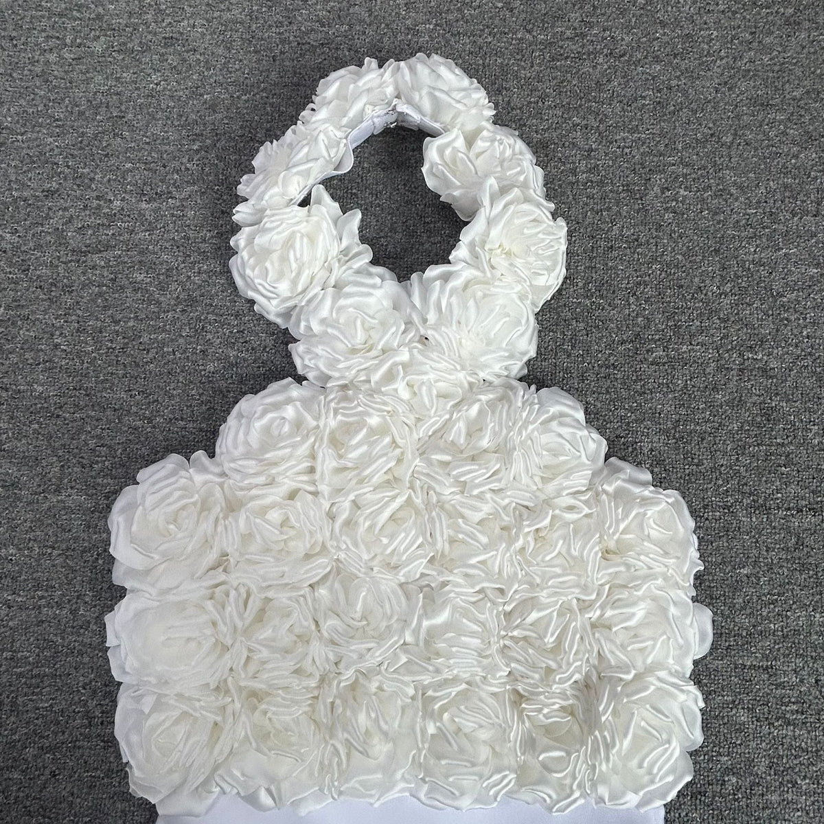 flower bandage midi dress in white