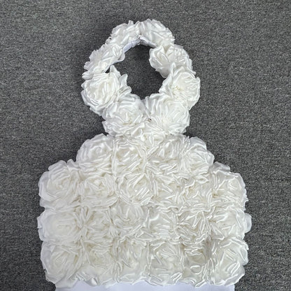 flower bandage midi dress in white