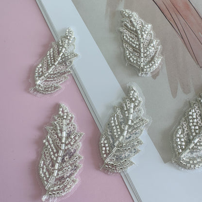 YZ51 beaded small leaf floral appliqué bead embroidery piece dress, qipao embroidered hemp dance costume DIY accessories