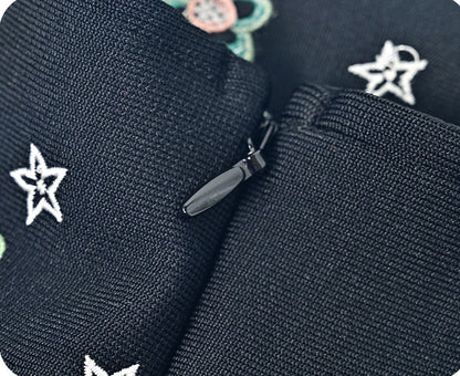 black dense stretch knit bodycon dress