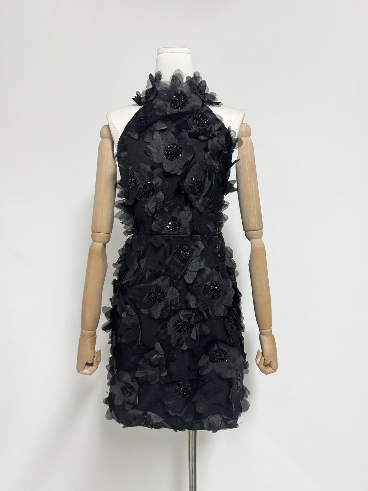 Cherry Blossom Mini Dress in Black
