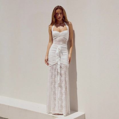 New fashionable off-shoulder slimming lace dress