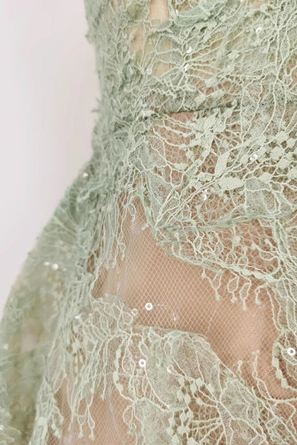 Mint Beaded Lace Dress