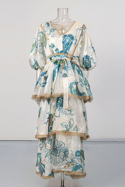 White Semi-Sheer Organza or Lightweight Silk A-Line Tiered Maxi Dress