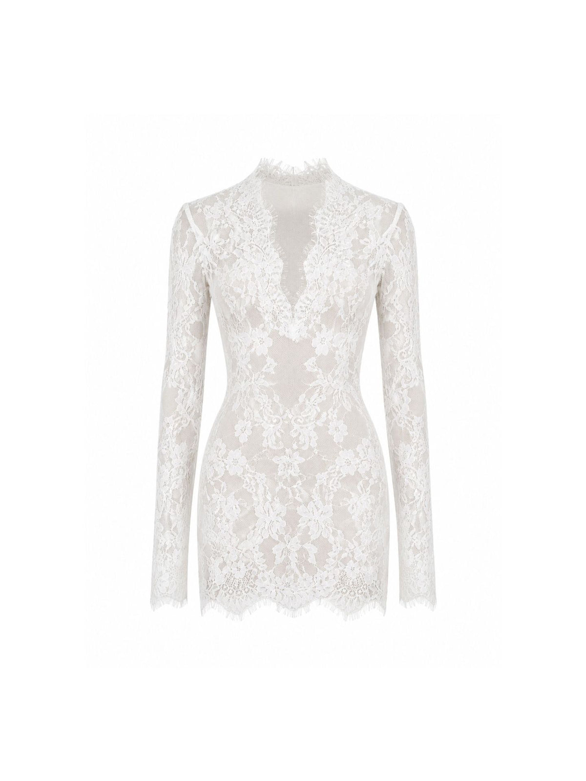 Cream Sheer Floral Lace Fitted Hourglass Layered Romper and Corset Set