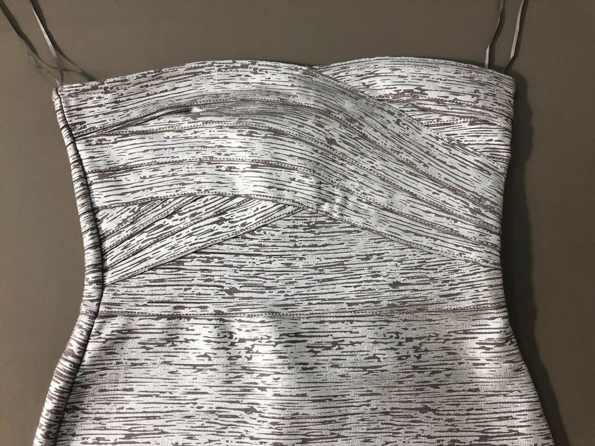 Silver Metallic bandage knit Bodycon Dress