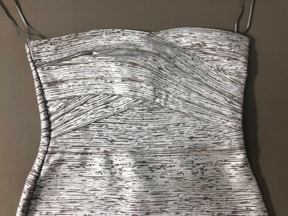 Silver Metallic bandage knit Bodycon Dress