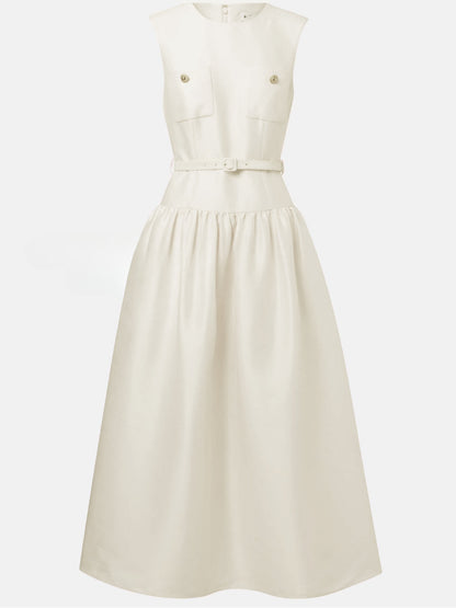 jocelyn Bowknot-Side Bandage Strapless maxi Dress in apricot