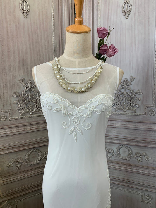 White Lace & Tulle Mermaid Wedding Dress