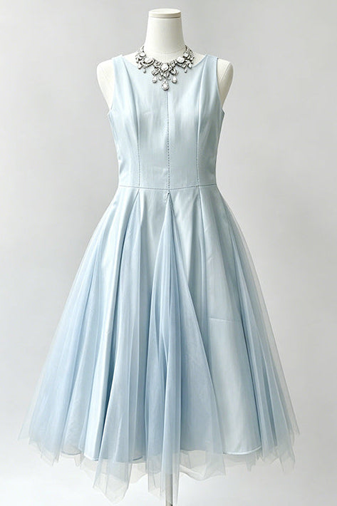 Light Blue Sleeveless Midi Dress