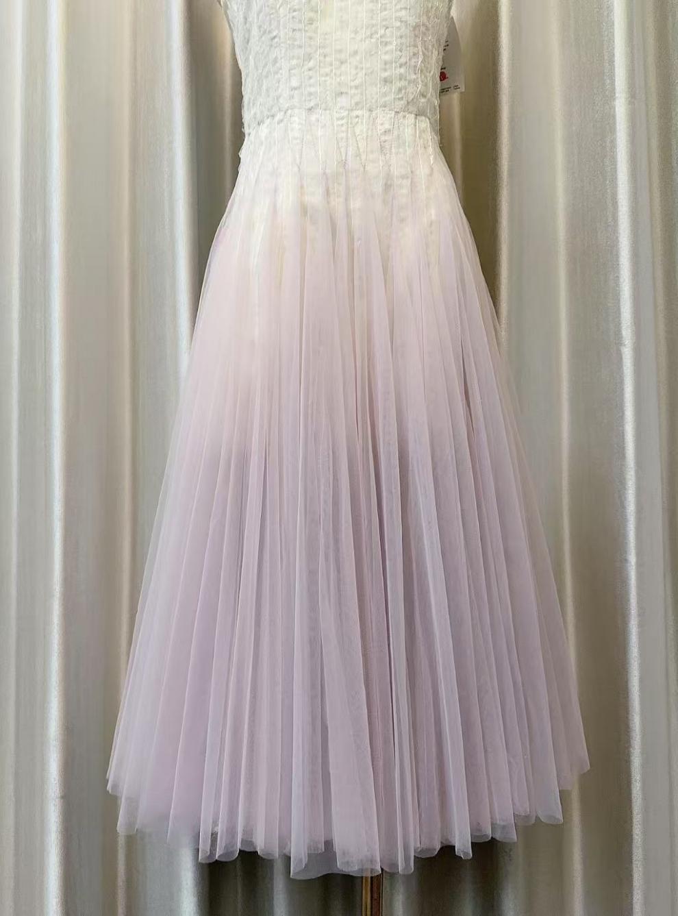 Gradient Tulle Midi Dress with Ruffle Straps
