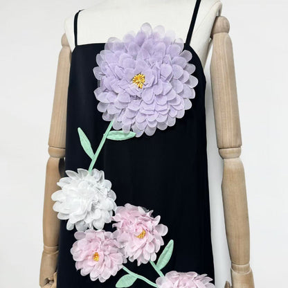 kristin Buttercup Embroidered Maxi Dress in Black
