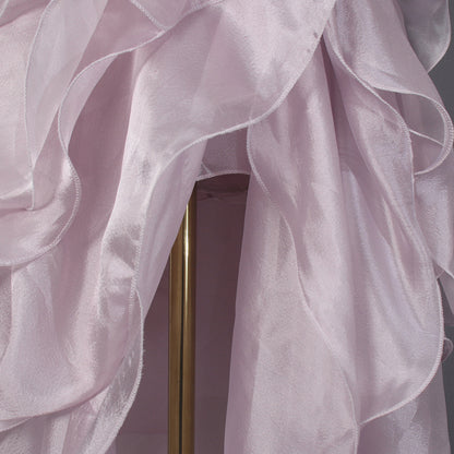 Dusty Rose Organza High-Low Asymmetrical Dress